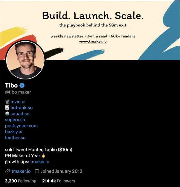 Screenshot of Tibo Louis-Lucas's X profile