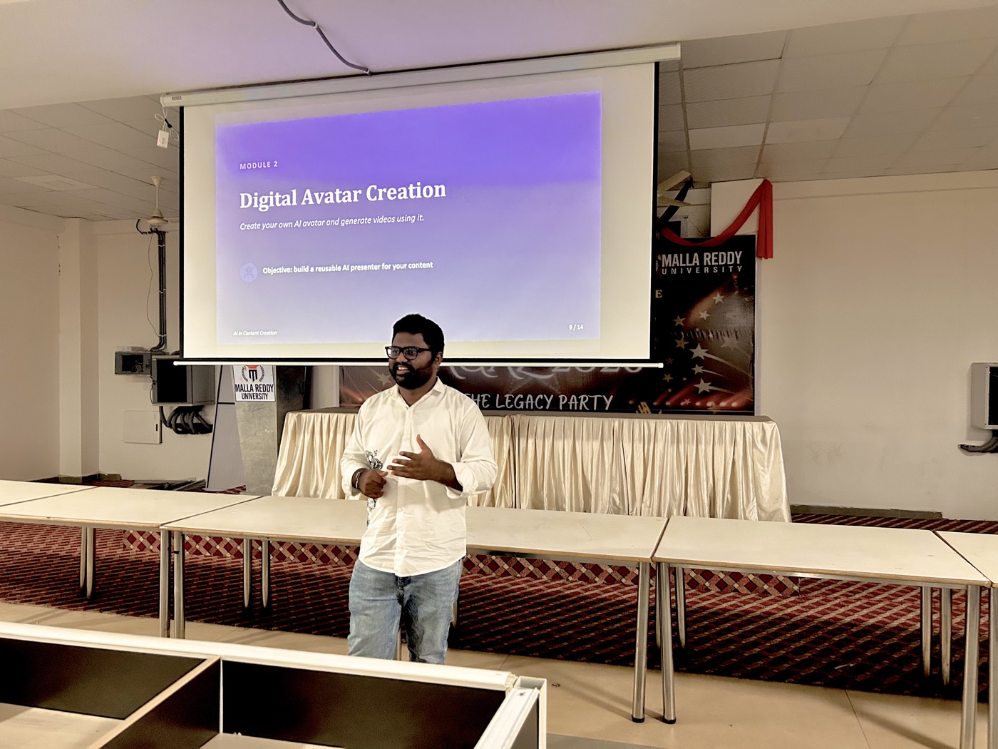 Module 2: Digital Avatar Creation lecture at Malla Reddy University